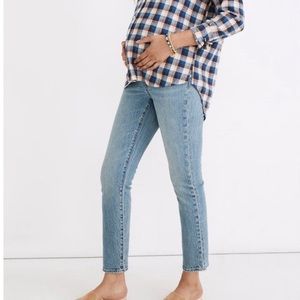 Madewell maternity over the belly perfect vintage jeans banner wash 26
